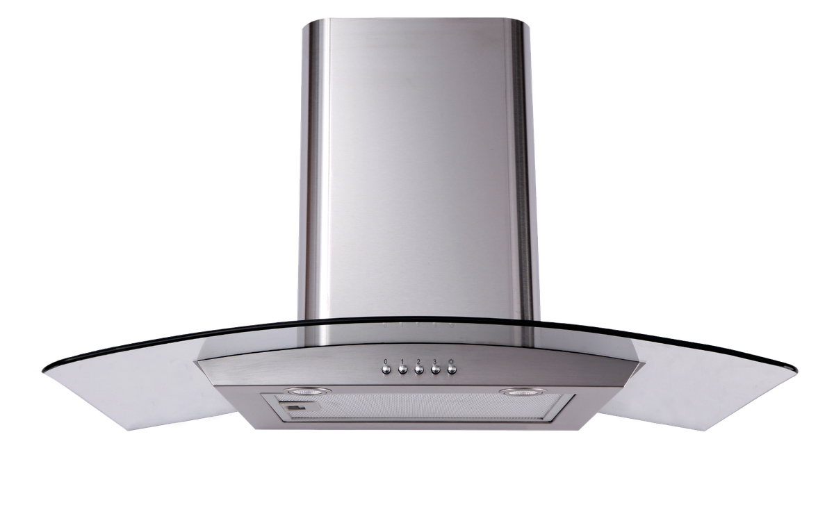 Univa 90cm Wall Mounted Curved Glass Chimney Cookerhood U900SCG | Shop ...