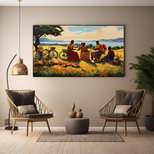 Canvas Wall Art - Bicycle Picnic Adventure- BK0222