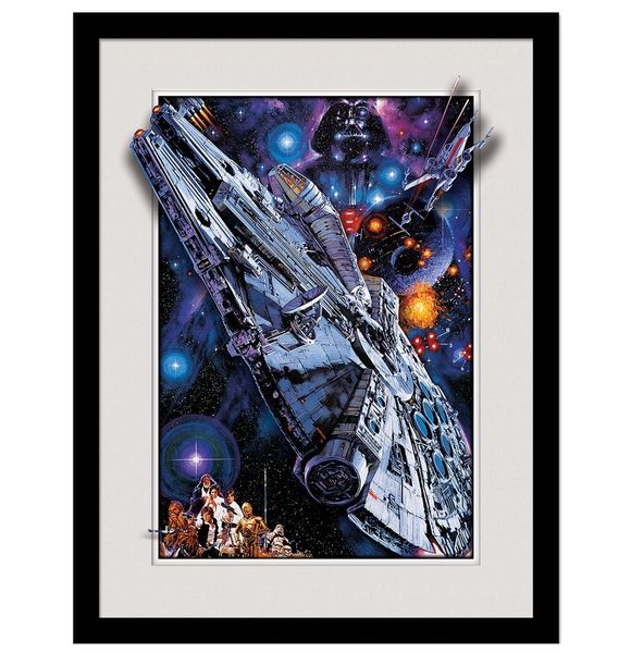 Star Wars (Millennium Falcon) Framed Breakout Collector Print 40cm x 30cm