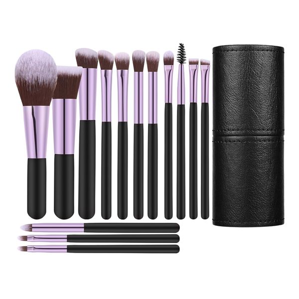 14-Piece Premium Portable Travel Makeup Brush Set with Storage Case