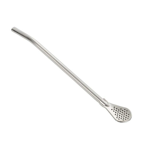 2 Piece - 304 Stainless Steel Dual-Purpose Straw Spoon - Silver