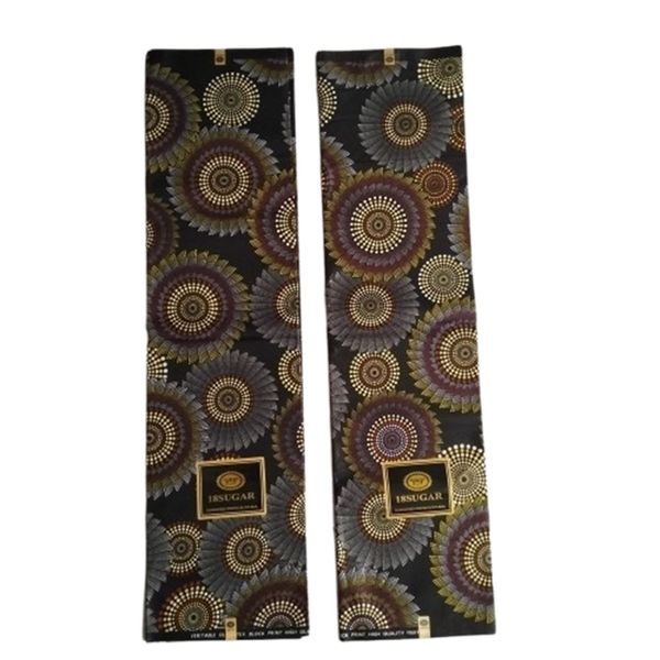 2 pack-Vibrant African Print Fabric - BlockWax 5.5 Meters x 2 - Brown