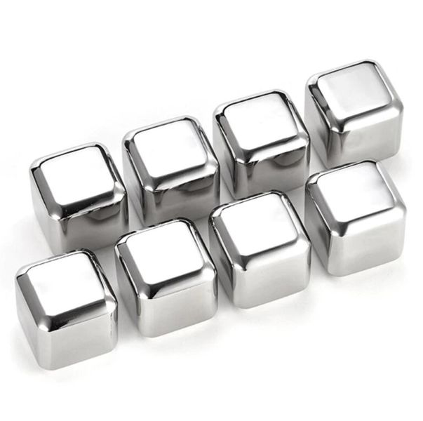 Creative and Practical Drinking Whisky Stainless Steel Ice Cube - 8-Pieces