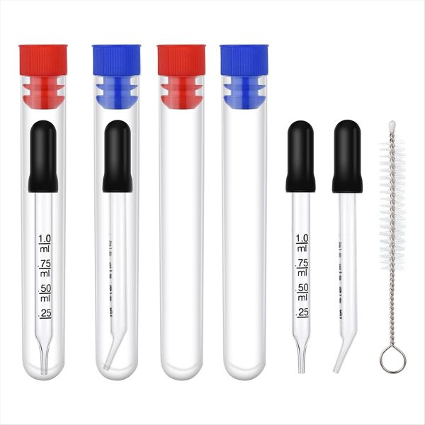 4 Piece 1Ml Dropper with Measurements Bent &amp; Straight Tip for Essential