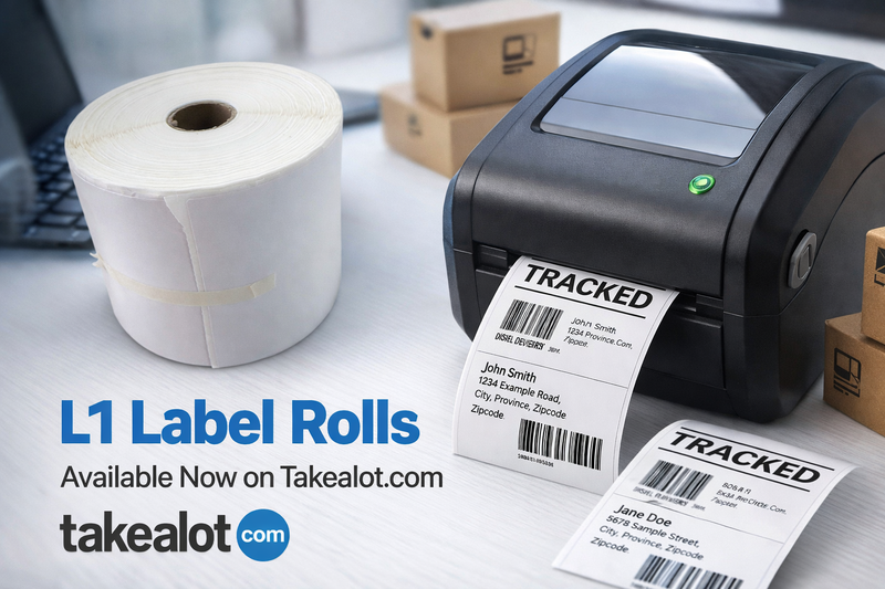 L1 Roll of Labels - 500 Premium Thermal Labels (10.2 cm x 15.2 cm)