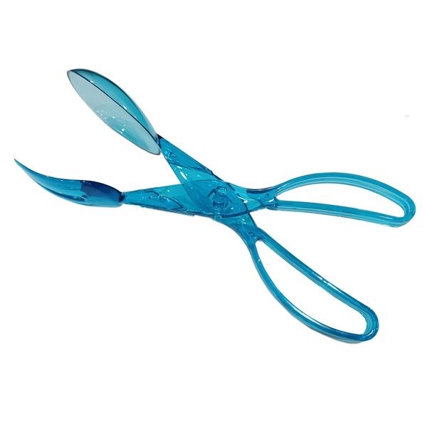 Blue Plastic Salad Tongs