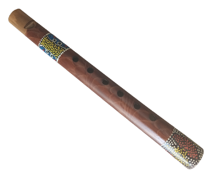 Bamboo Woodwind Flute 6 Tone Holes - Yellow, Blue Dots