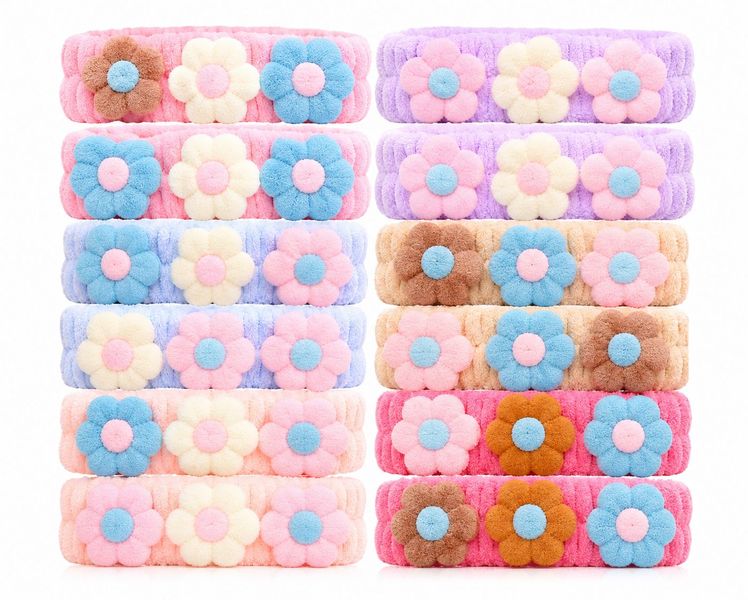 Kids Hair Bands with Cute Bow &amp; Flower Designs Set Of 12