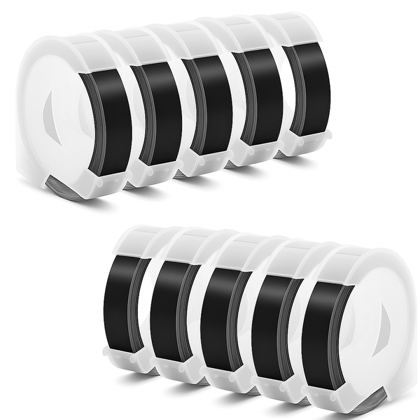 Label Maker Embossing Tape - Black 10 roll box