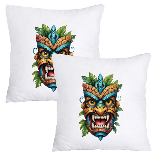 Scatter Cushion Cover Set - 50cmx50cm - Tribal Art Face