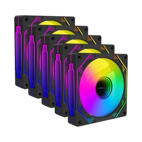 5 Pack 120mm Silent PC Cooling Fans- LED Case Fan with Colorful RGB Lights Image