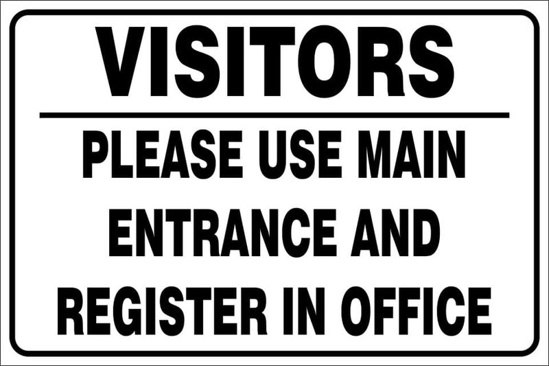Visitors Main Gate Sign 290x290 On ABS