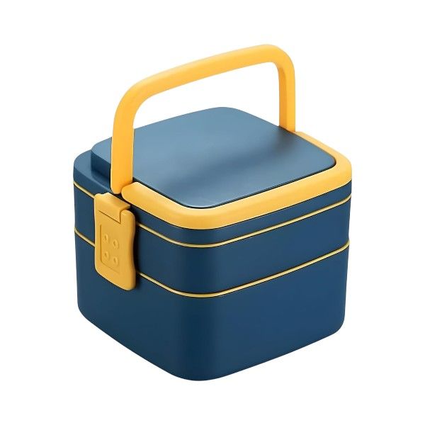Double Layer Square Lunch Box With Handle