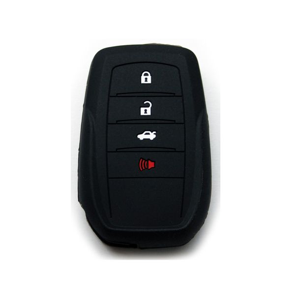 Silicone Car Key Protector - Toyota SUV 4 Button Keyless Start - Black