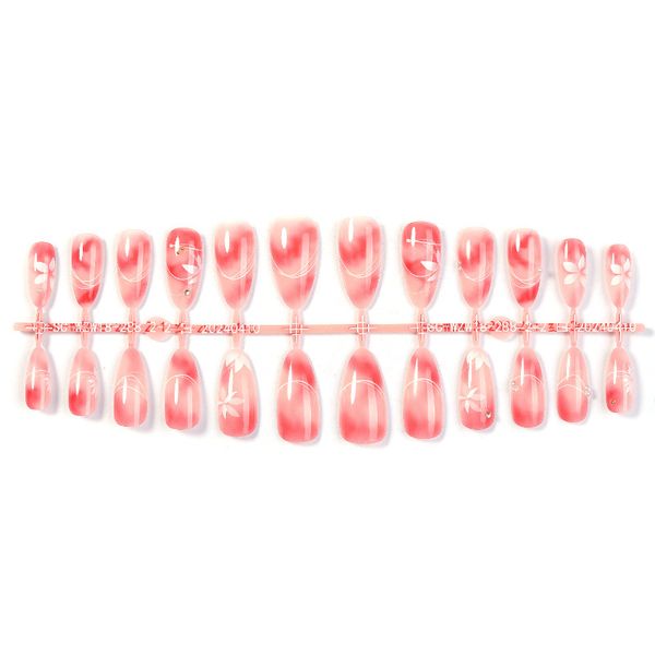 minimalist nude French-style press-on with bow rhinestones,