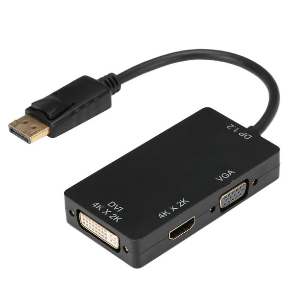 3-in-1 Adapter, DP to HDMI/VGA/DVI, HD Converter