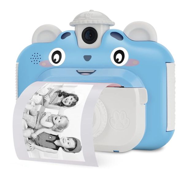 Kids Blue Instant Camera with Printer|Photos &amp; Videos|Fun Frames &amp; Stickers