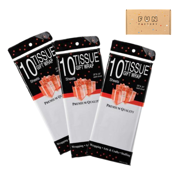 Party Gift Tissue Paper Set - Pack of 3 (white)