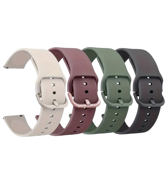 4pcs Silicone Adjustable Watch Bands Compatible with Samsung Galaxy Watch - 22mm
