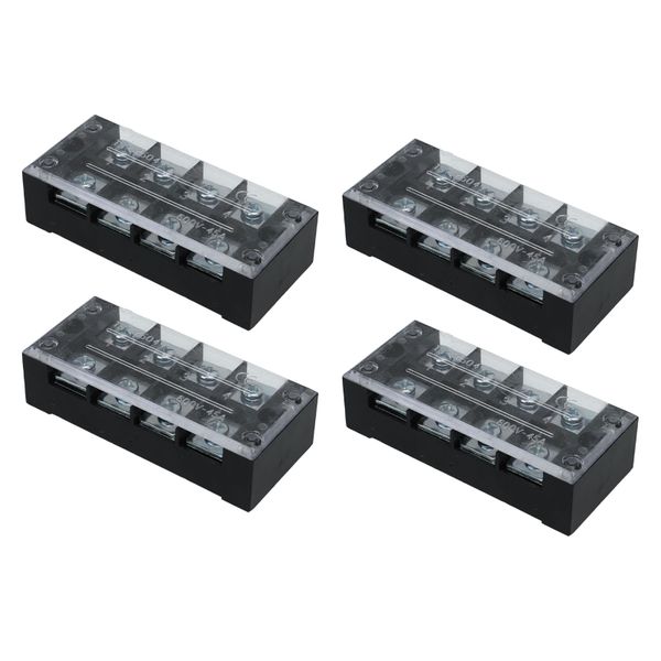 4 Position Terminal Barrier Strip 600V 45A for Large Current Dual Row Block