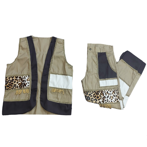 Mens Umblaselo Suit Set - Brown and Cream