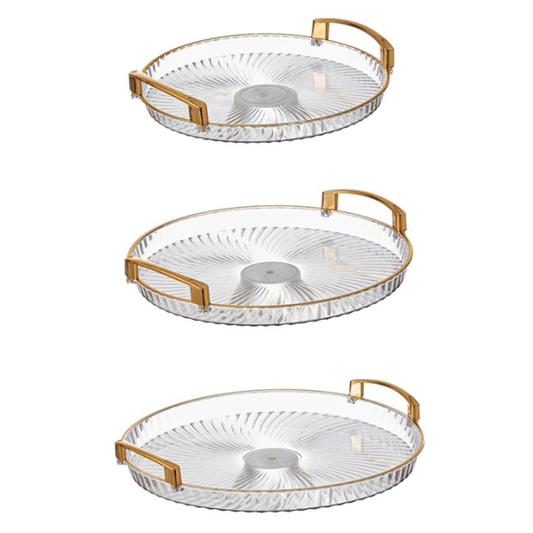 3-Piece Transparent Fruit Bowl/Wedding Party/Family Table Storage Tray