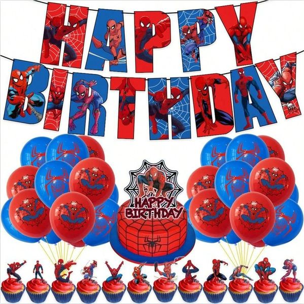 Balloon Cake Topper Party Decoration Set for Hero's Birthday Party