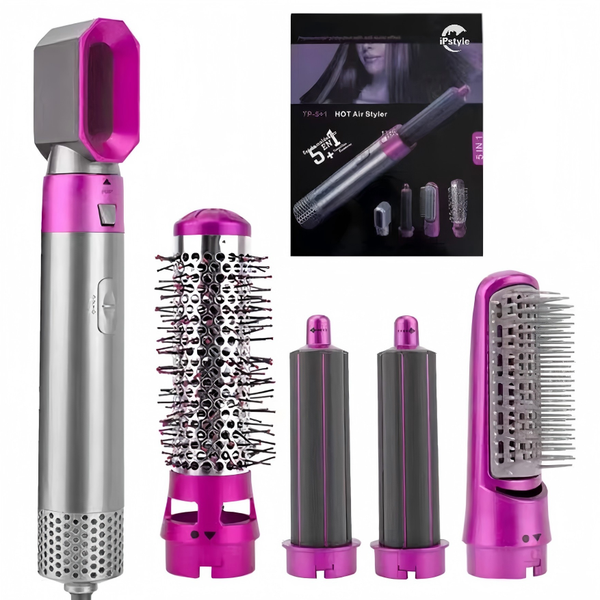 5 In 1 Hair Dryer Negative Ion Curling Iron Automatic Suction Styling Comb