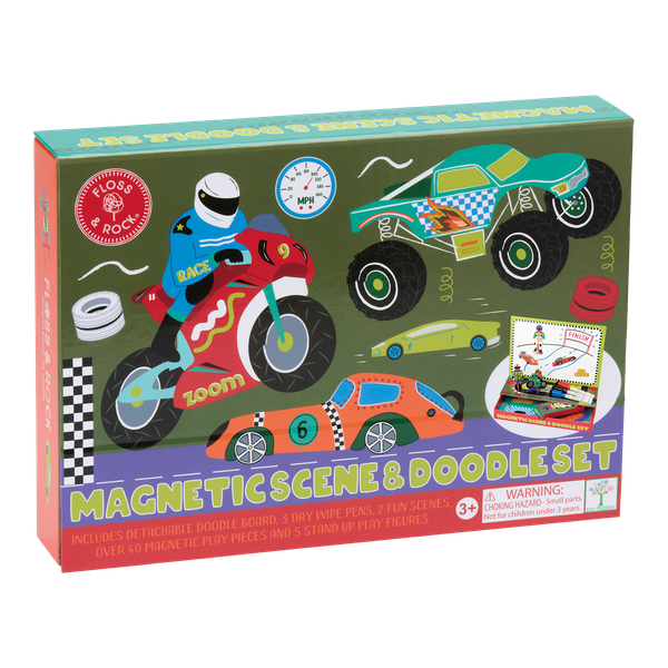 Floss &amp; Rock - Magnetic Play Scene and Doodle Set - Cars