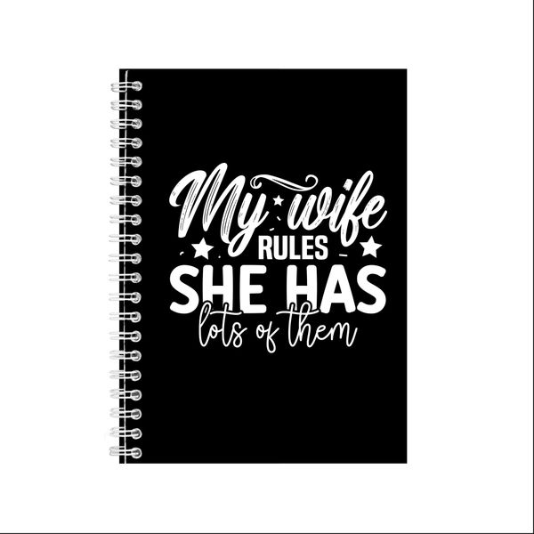 Rules A5 Notebook Pad with Lines Funny Marriage Graphic Birthday Present046