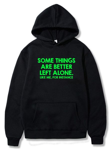 Biker - Gamer -Some Things Are Better Left Alone Black Hoodie Orange Print