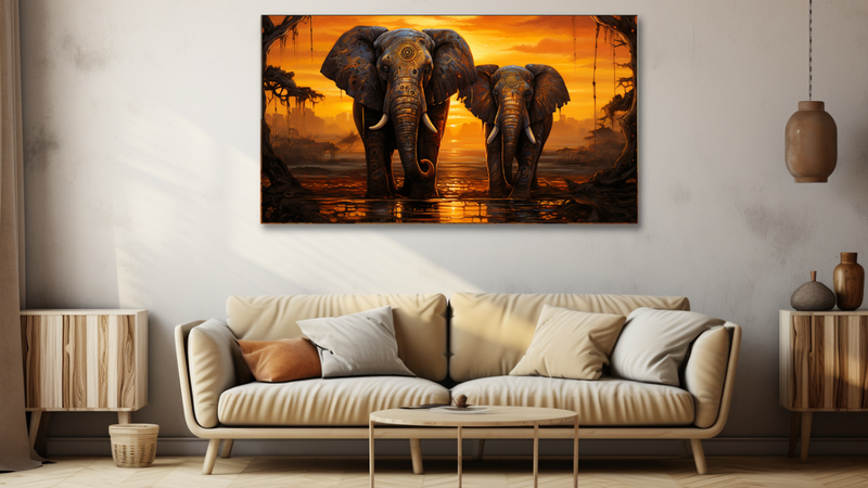 Gilded Guardians Two Elephants - Hd0125 image