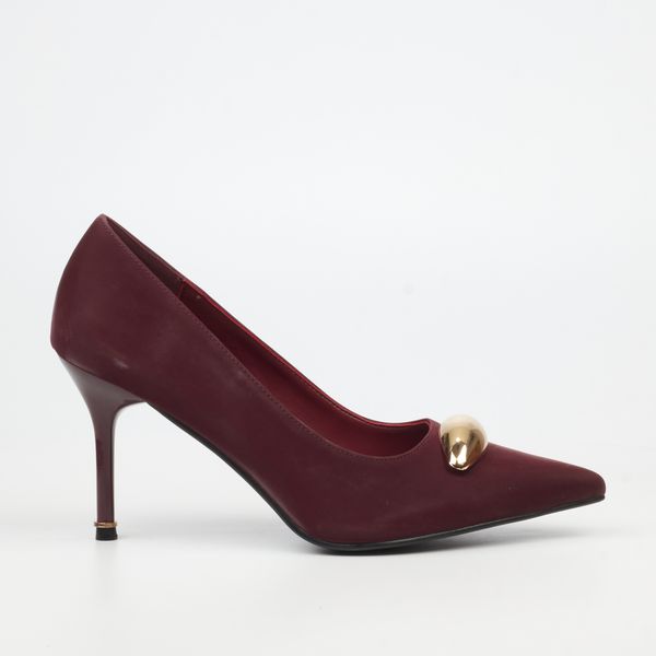 Butterfly Feet 2 Women Satin PU Heel Courts - Burgundy