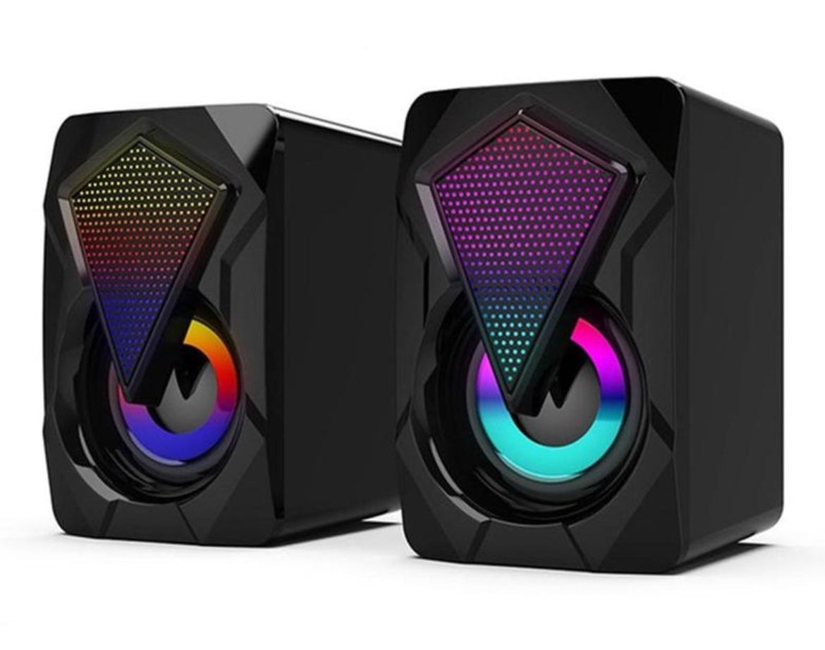 H128 Portable Wired PC Computer Speakers with LED Light Shop Today