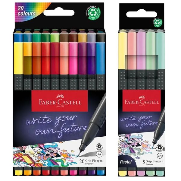 Faber-Castell Grip Finepen - Dual Set (25 Pens)
