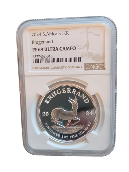 2024 Pure Silver Ounce Proof Krugerrand NGC Graded PF70 -Proof Silver Coin