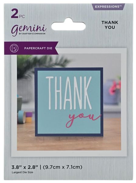 Gemini by Crafters Companion Thank You Die Set