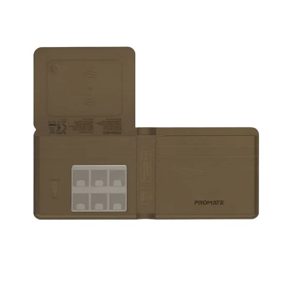 Promate ProWallet - Brown / Scratch Resistant Slim Leather