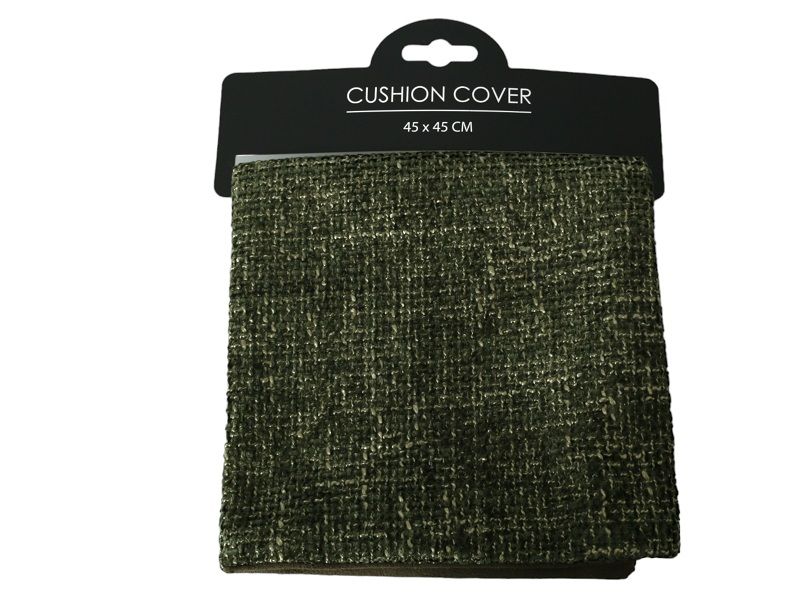 Cushion Covers Tweed Frontside Tweed Backside Green with Zipper