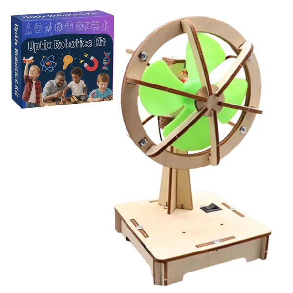 Uptix Electric Fan DIY Kit - Educational Wood Electronic Building Set