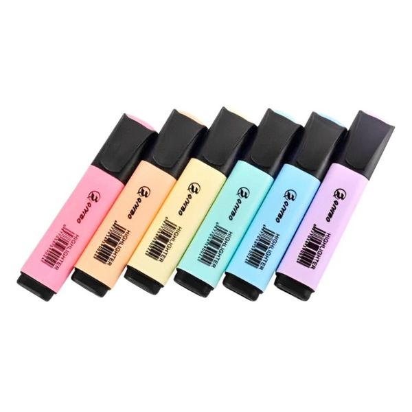 6 Pcs Highlighter Marker,Pocket Highlighters, Non-Toxic Fluorescent Pens