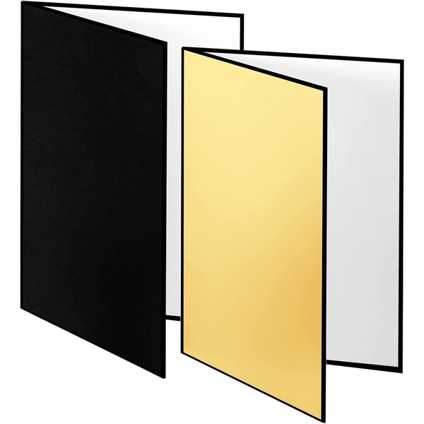 2PCS A4 Size Foldable Reflector Board-Black/White/Silver/Gold-For Product