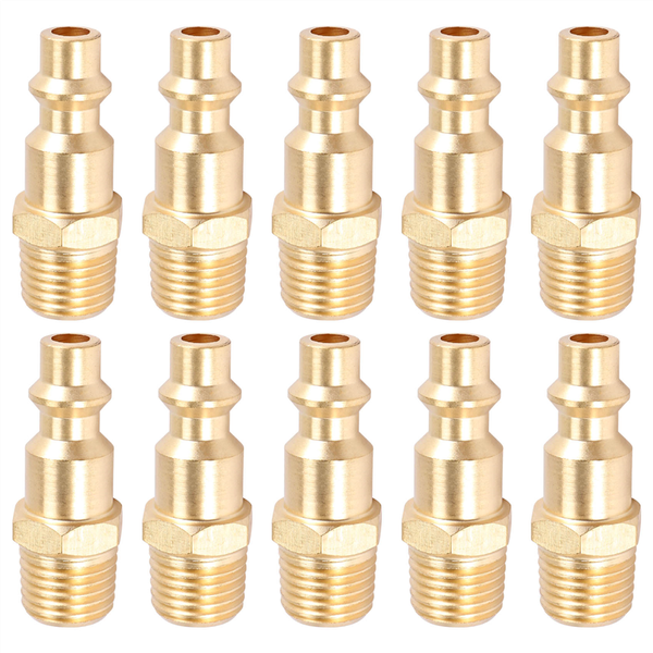 Brass 1/4 Inch Air Hose Quick Connect Adapter,10Pcs (Male NPT)