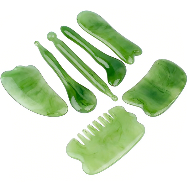 7 Piece Gua Sha Facial Scraping Massage Tools For Neck,Face,Eyes, Legs,Back