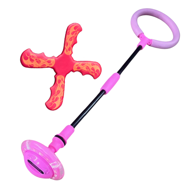 2 Pieces Skip Ball &amp; Boomerang Play Set, Ankle Skip Ball Toy with LED Counter