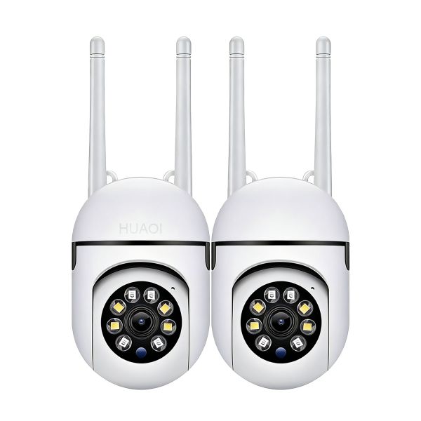 Security Cameras WiFi 2.4GHz,2-Pack 1080P PTZ, Night Vision HUAOI