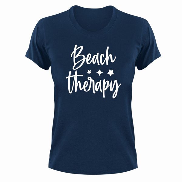 Therapy T-Shirt Gift Navy for Christmas Birthday Beach Sea