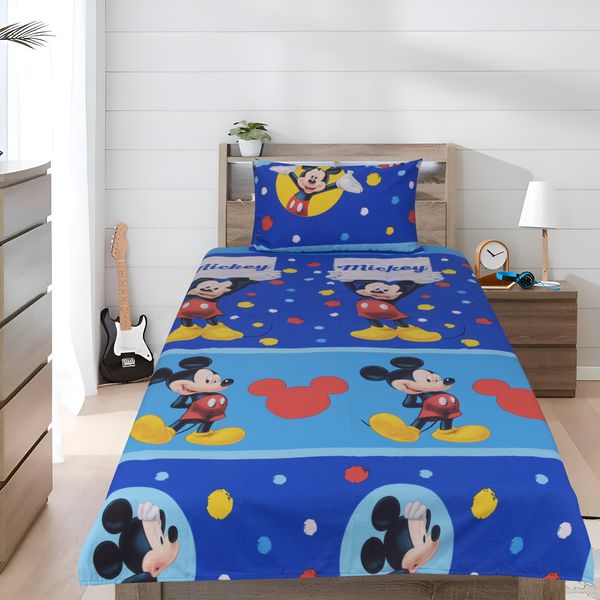 eMelaa Kid's Bedsheet Set - Single/Twin - Soft Cotton-Blend - Mickey Mouse