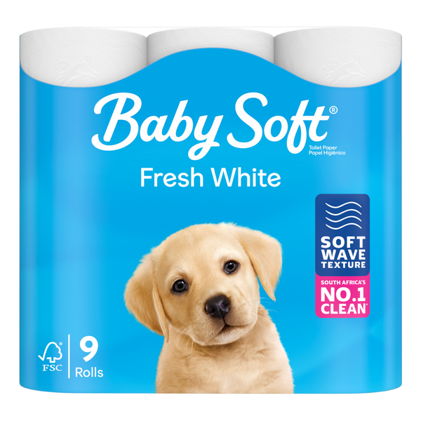 Baby Soft Fresh White 2 Ply Toilet Paper - Pack of 9