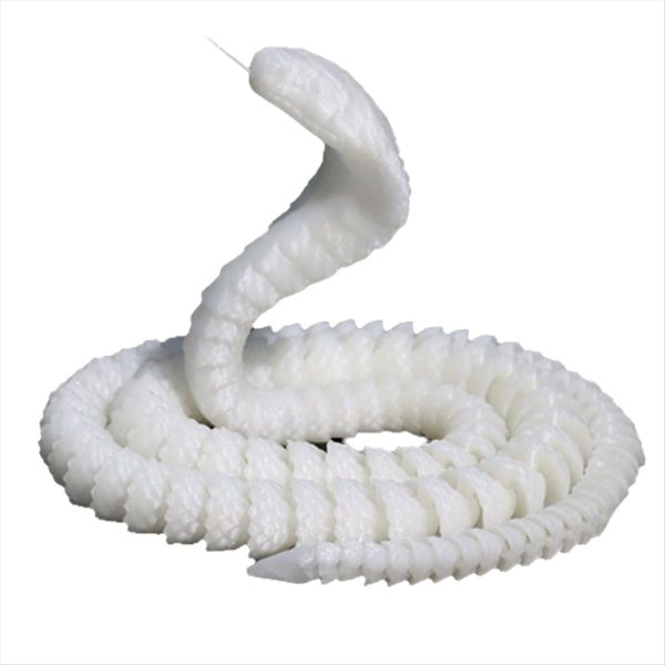 3D Printed Snake Movable Snake Handmade Toy White